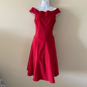 Vintage Red Off Shoulder Dress